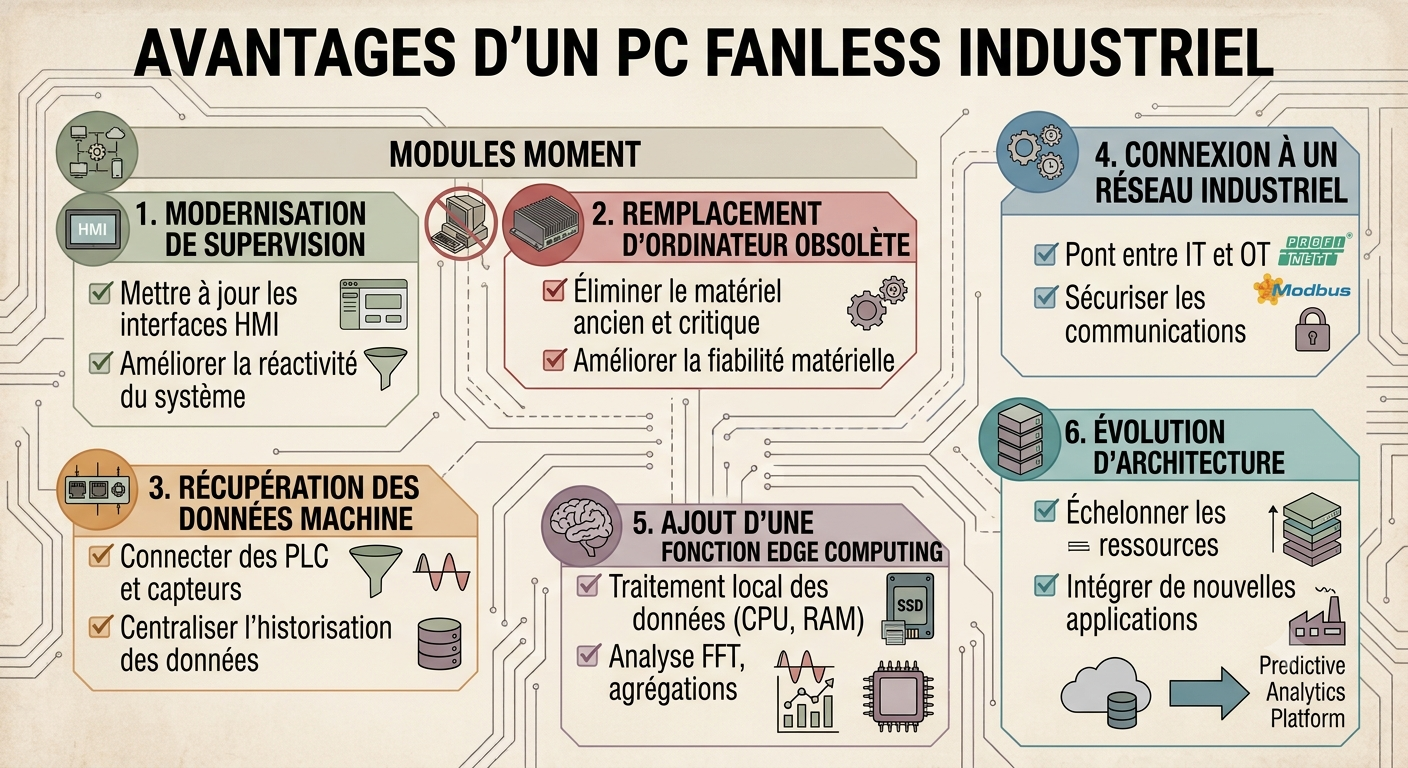 PC fanless et retrofit industriel