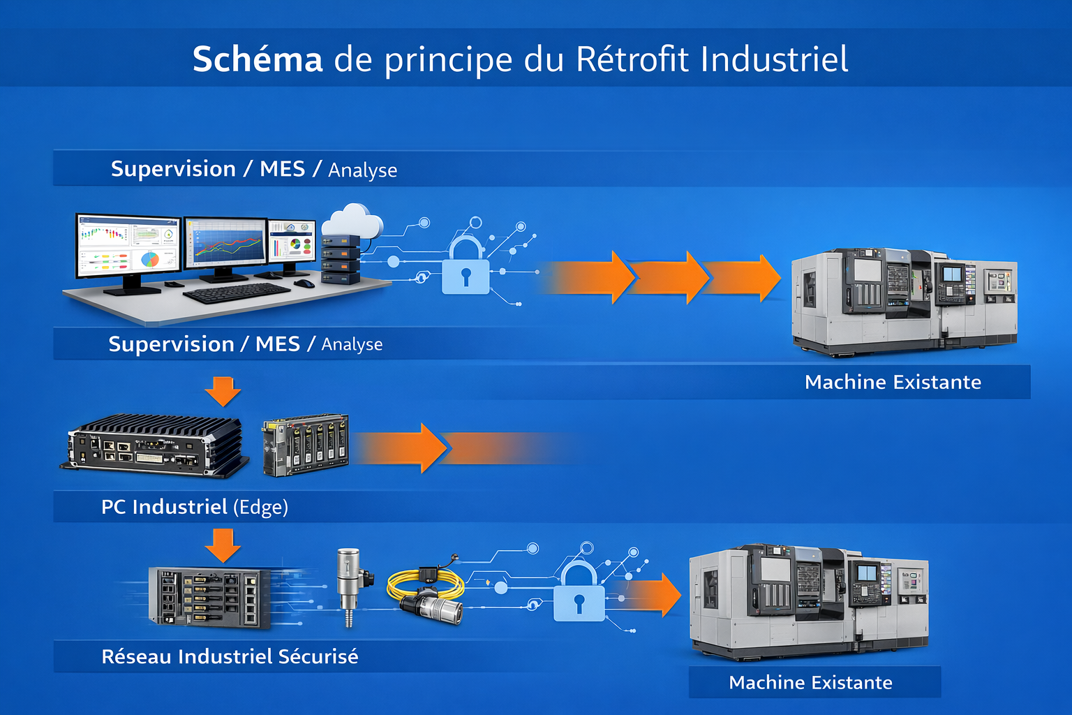 Schéma du processus de retrofit industriel