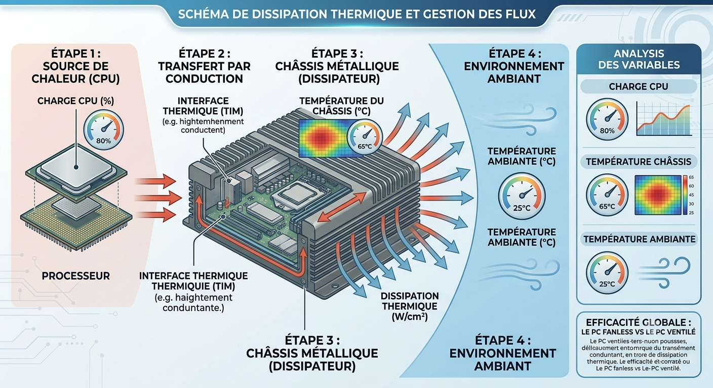 Température, comment refroidir un PC fanless